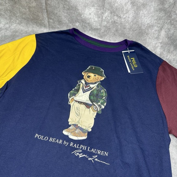 Ralph Lauren Boys Sz XL 18-20 Polo Bear Tshirt Color Block - Picture 1 of 7